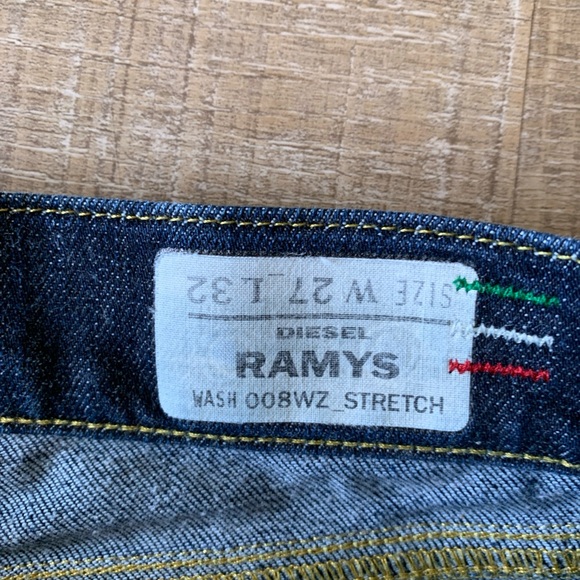 DIESEL Ramys Boot Cut Jeans Womens 28 Dark Wash Stretch Made Italy Lbl 27X32 - Picture 6 of 15